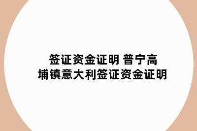 签证资金证明 普宁高埔镇意大利签证资金证明